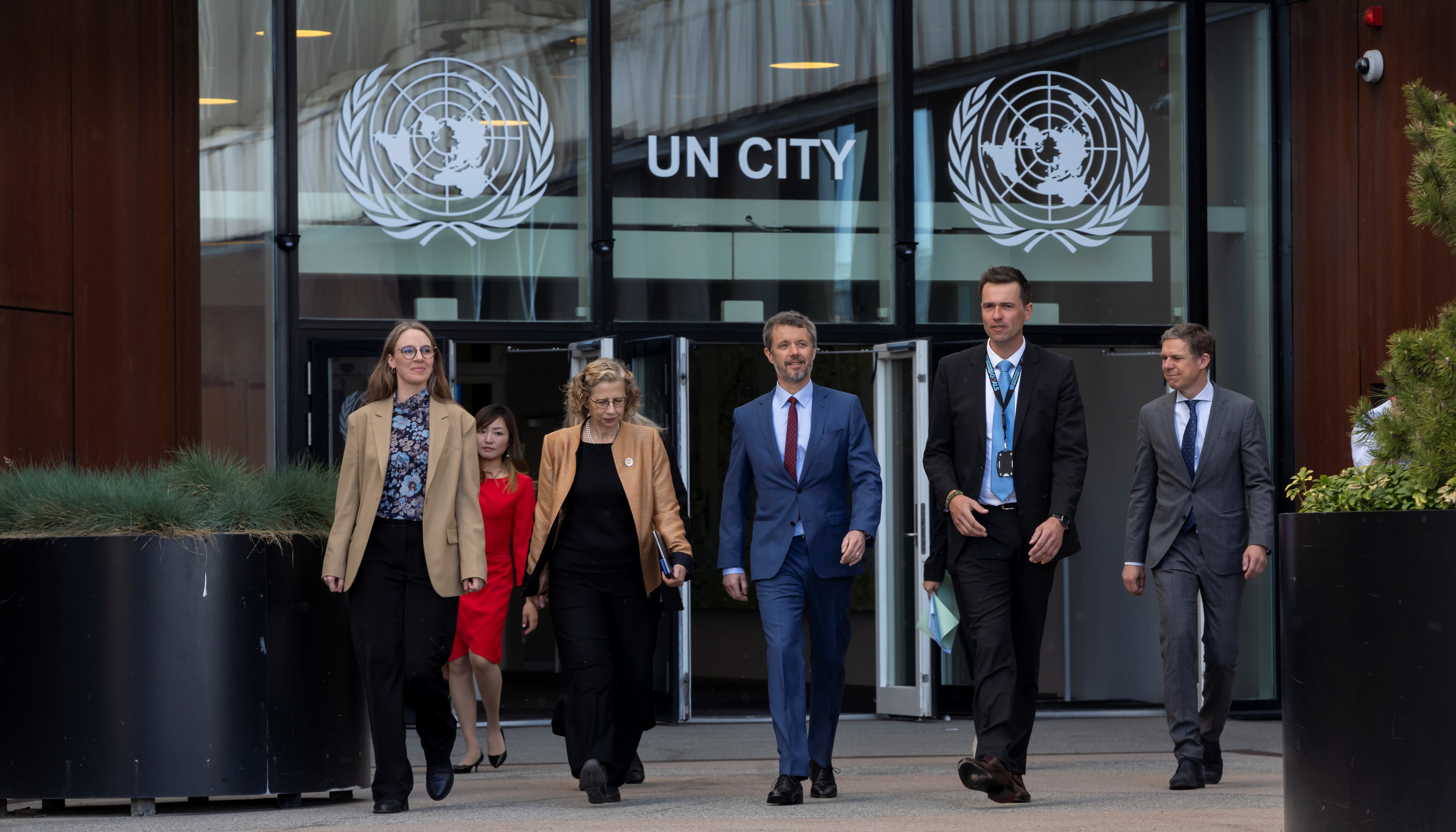 From left: Minister of Environment, Lea Wermelin, Executive Director Inger Andersen, HRH the Crown Prince and Head of UN City Communications Flemming Johannesen. Credit: Thomas Frøde